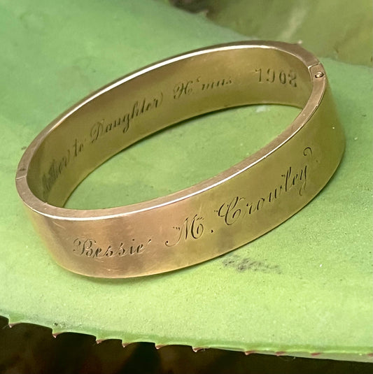 Antique engraved bangle bracelet