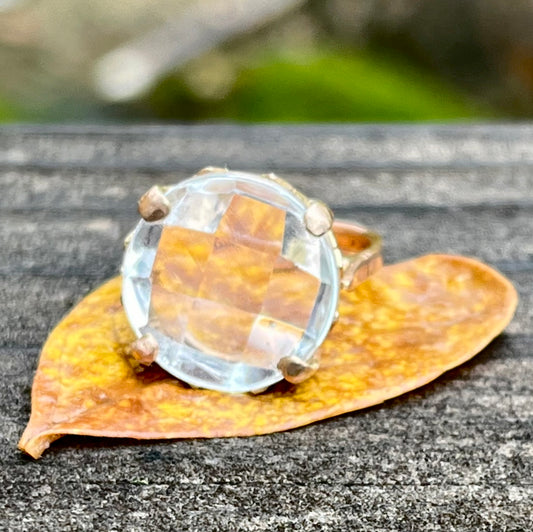 Rock crystal cocktail ring