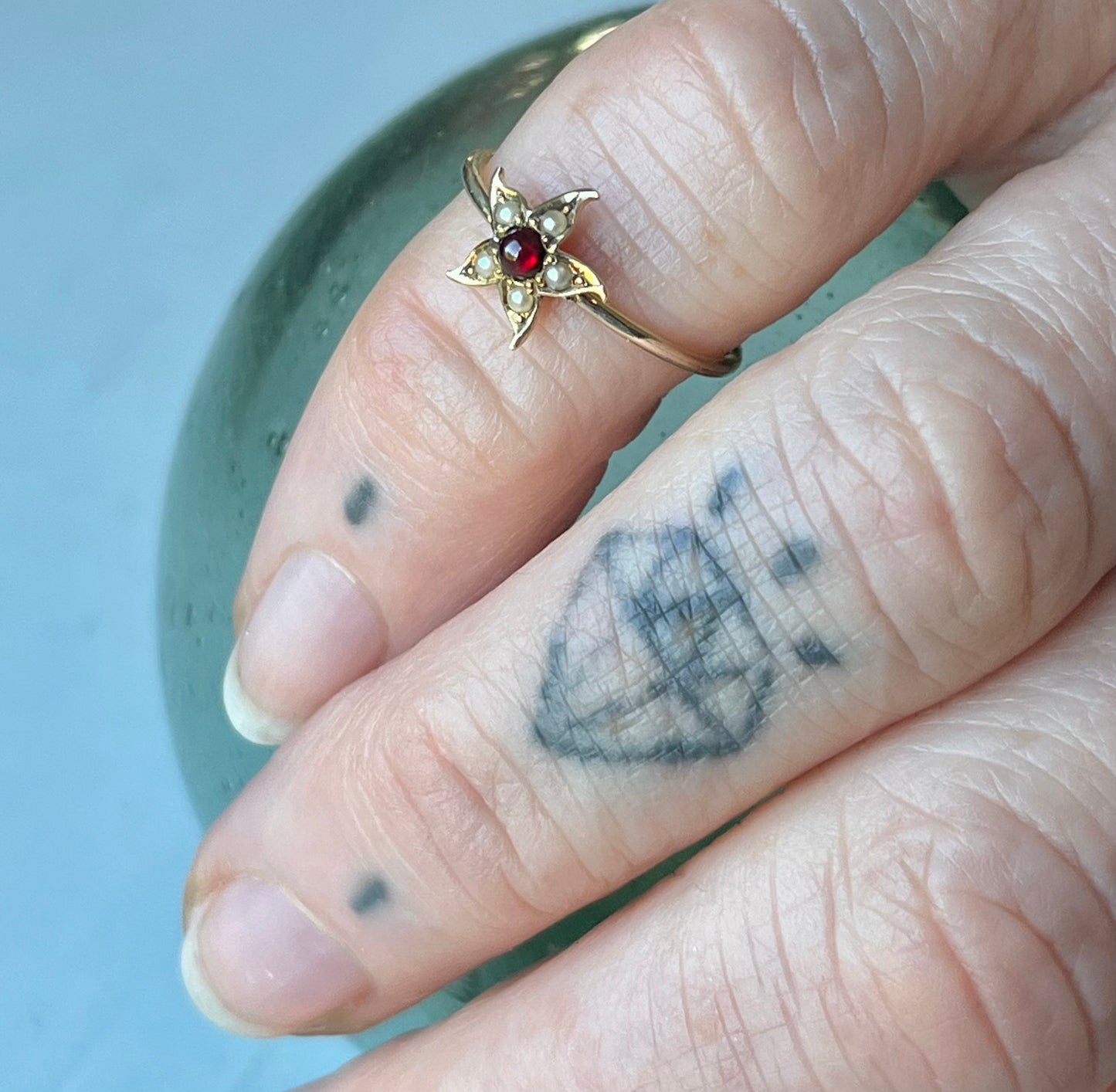 garnet stickpin conversion ring