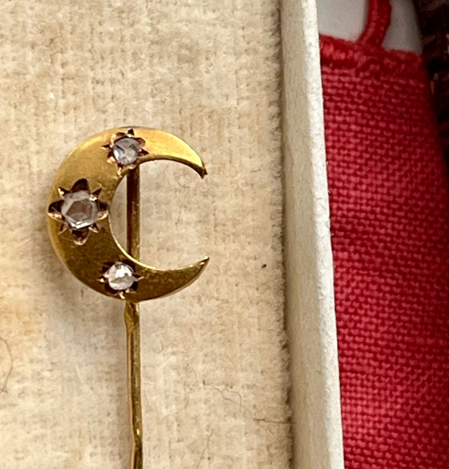 Crescent moon French stickpin