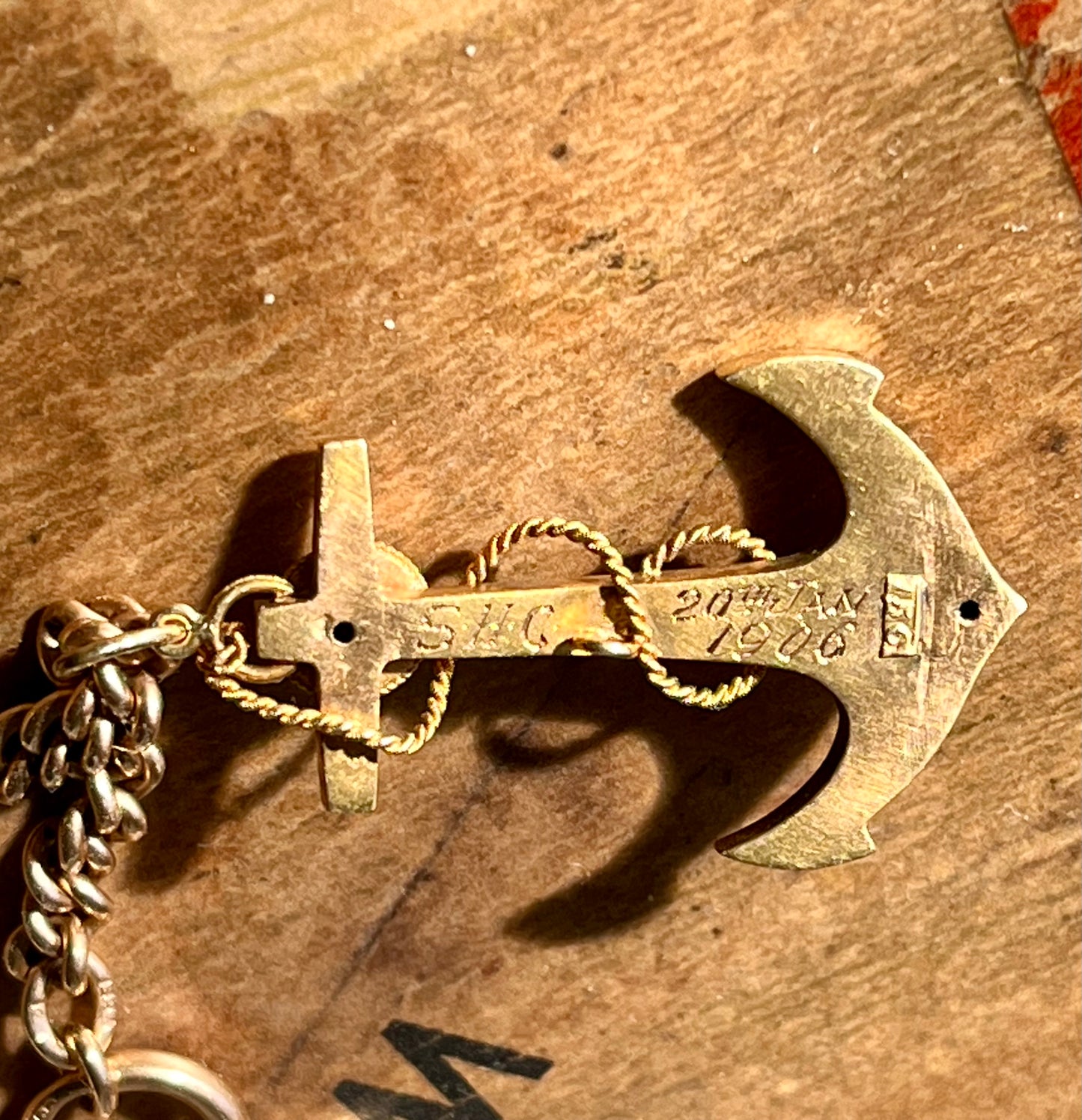 anchor and moonstone pendant