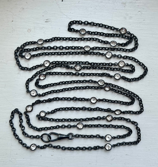 Gunmetal long guard necklace